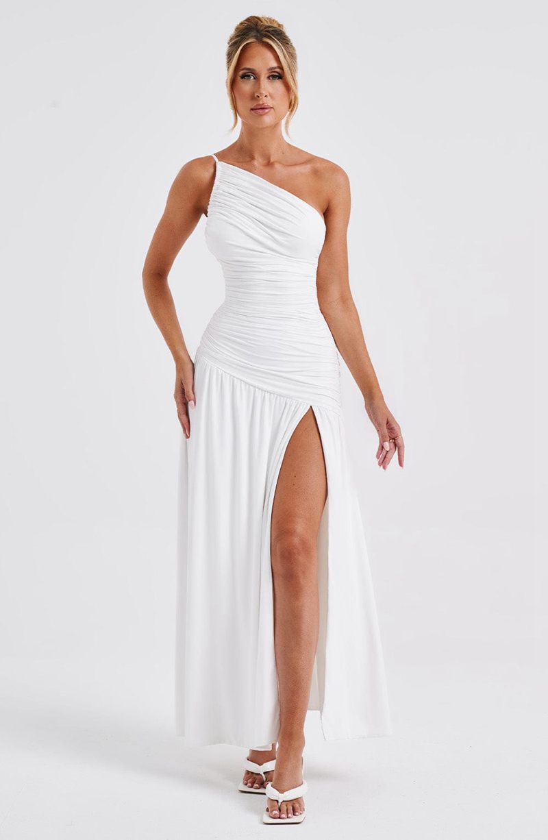 Babyboo Claudia Maxi Dress White USA | 218-PFANCV