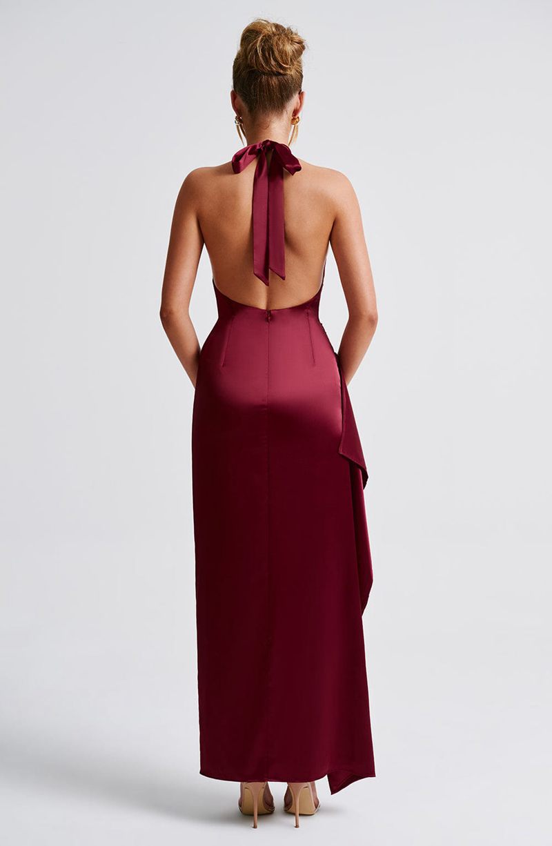 Babyboo Colette Maxi Dress Burgundy USA | 294-KYSZHQ