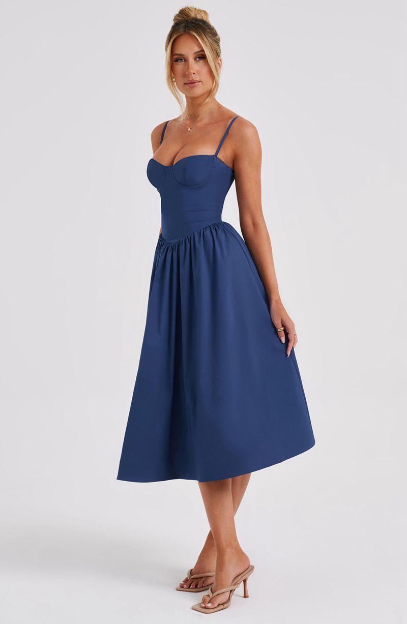 Babyboo Daisey Midi Dress Navy USA | 426-XQMCWZ