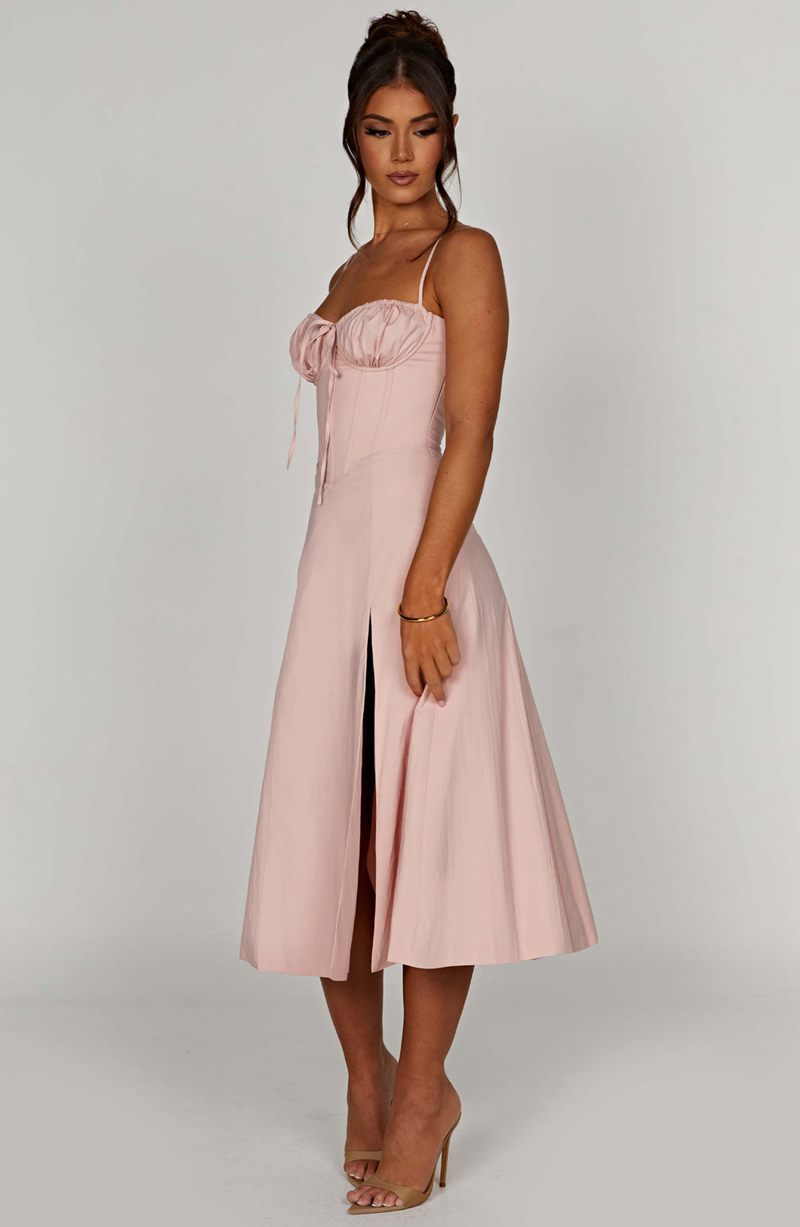 Babyboo Deanna Midi Dress Blush USA | 379-XMVCUD