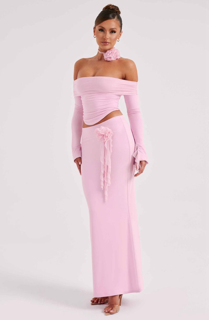 Babyboo Deema Maxi Skirt Pink USA | 057-NDECWG