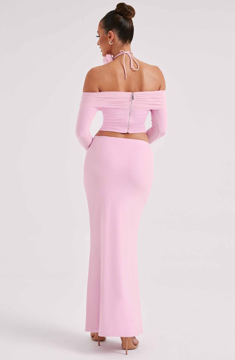 Babyboo Deema Maxi Skirt Pink USA | 057-NDECWG