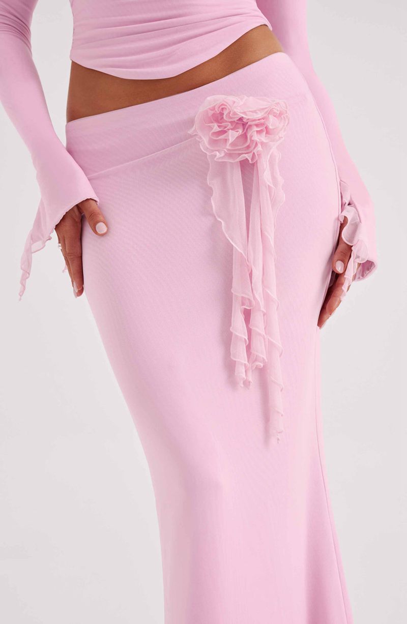 Babyboo Deema Maxi Skirt Pink USA | 057-NDECWG