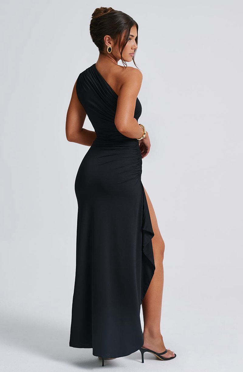 Babyboo Delaney Maxi Dress Black USA | 571-AKEMNO