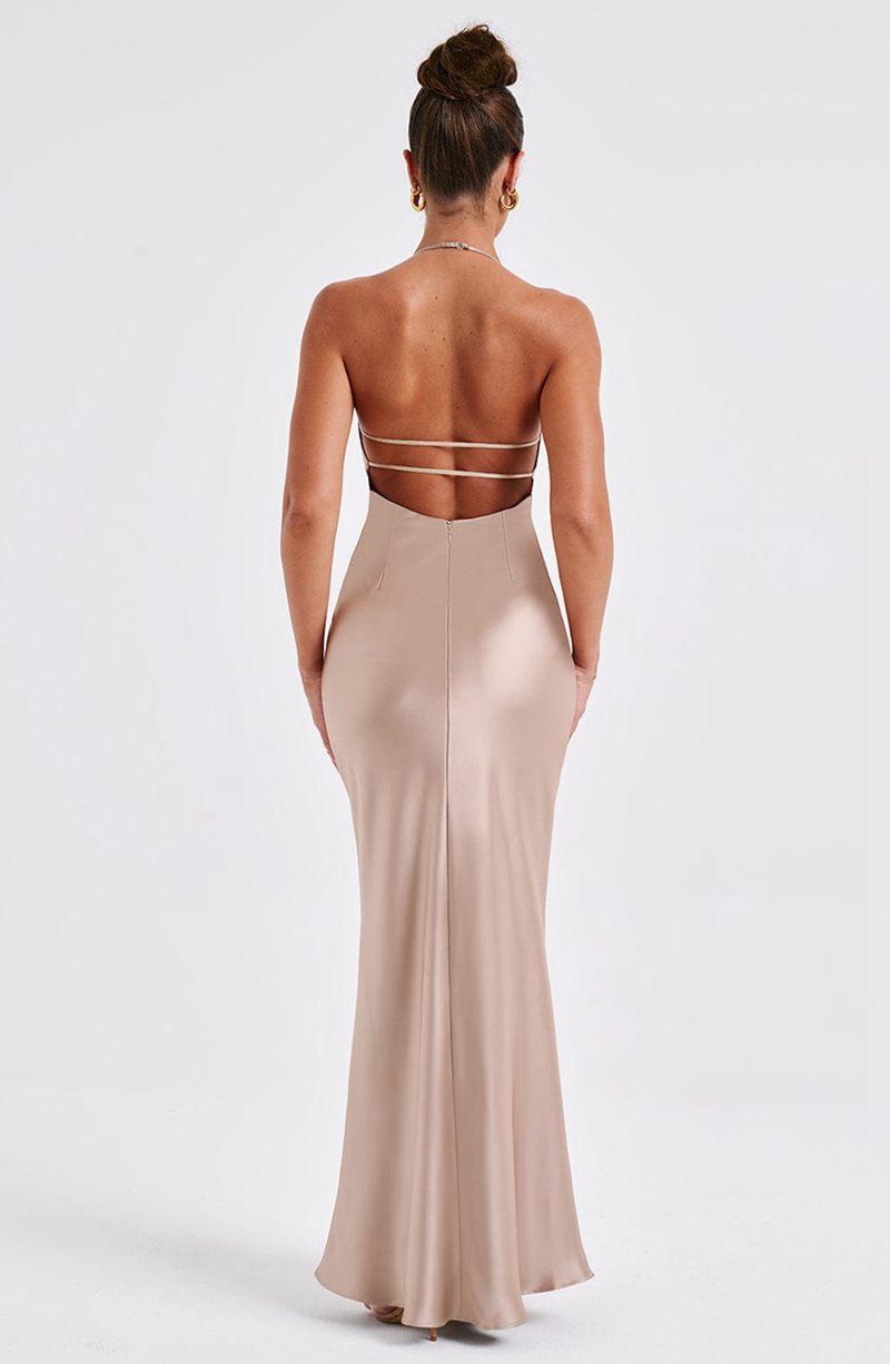 Babyboo Delphine Maxi Dress Champagne USA | 345-UKBCQI