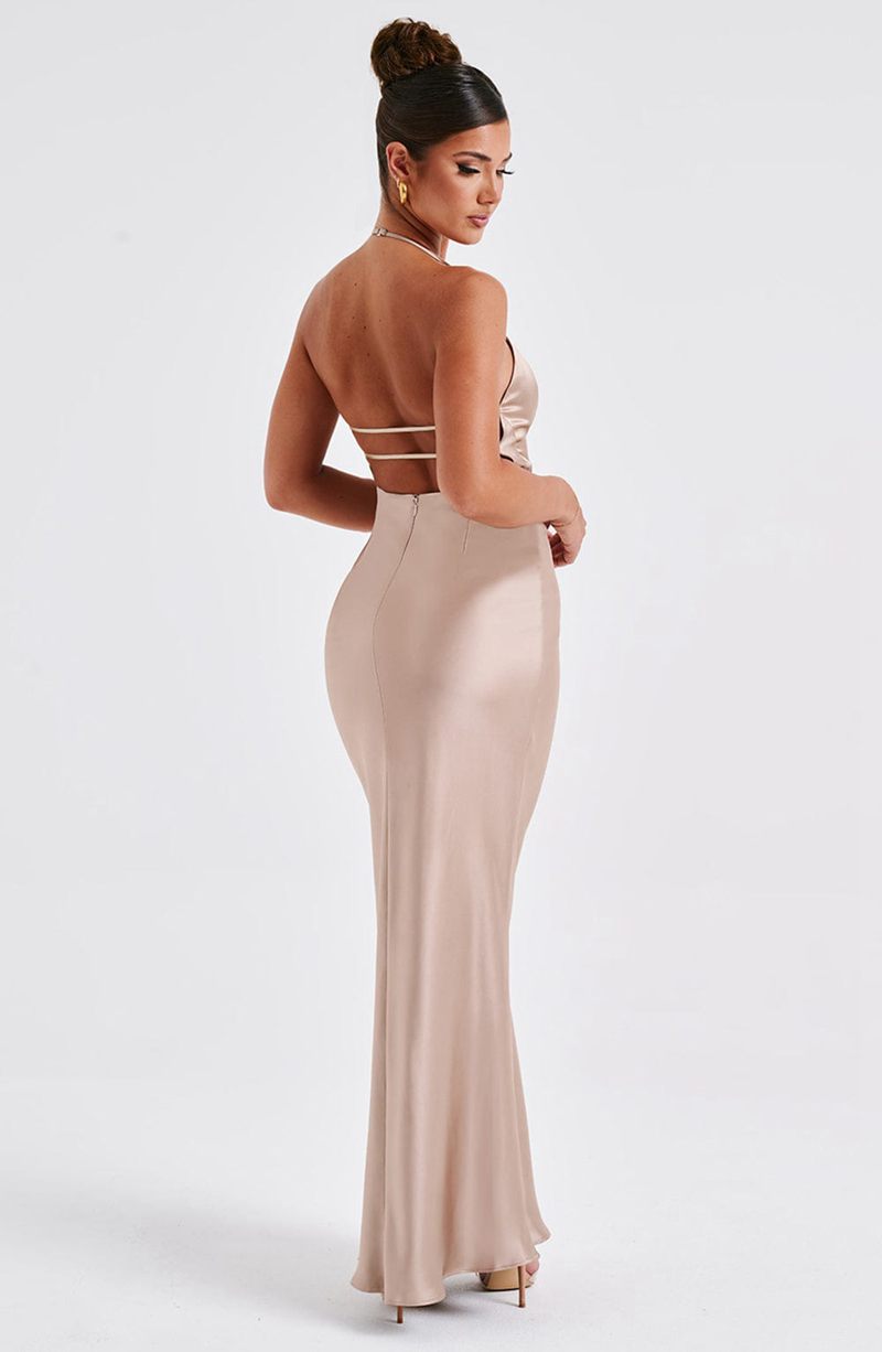 Babyboo Delphine Maxi Dress Champagne USA | 345-UKBCQI