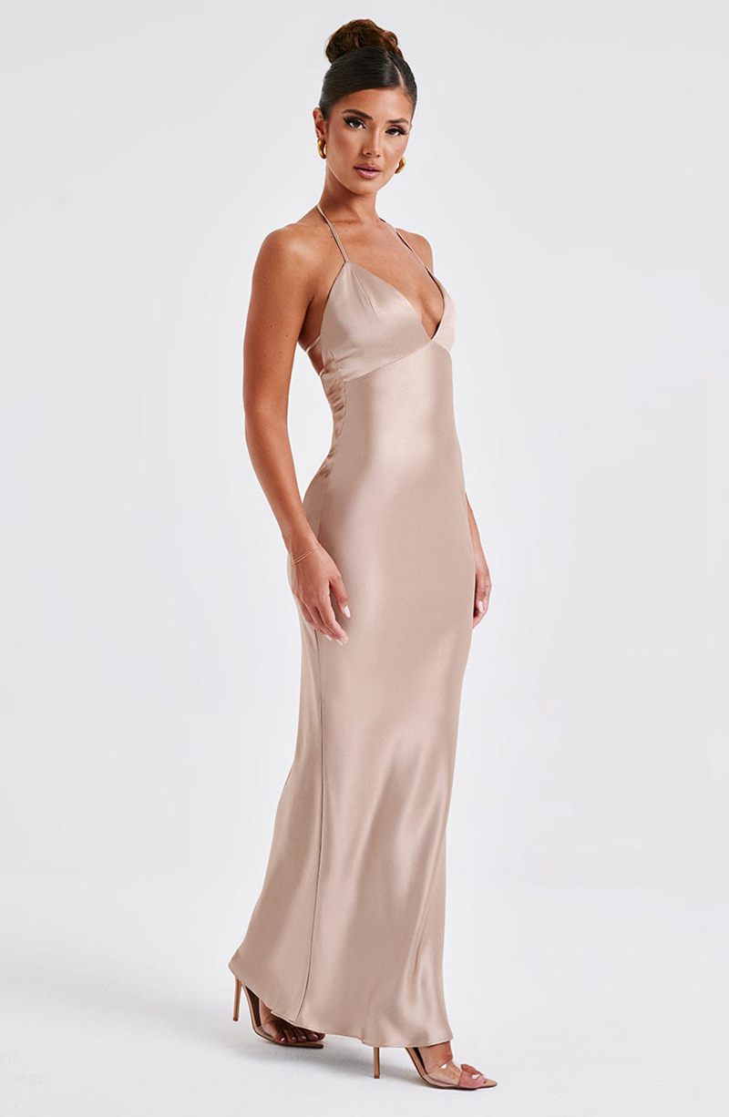 Babyboo Delphine Maxi Dress Champagne USA | 345-UKBCQI