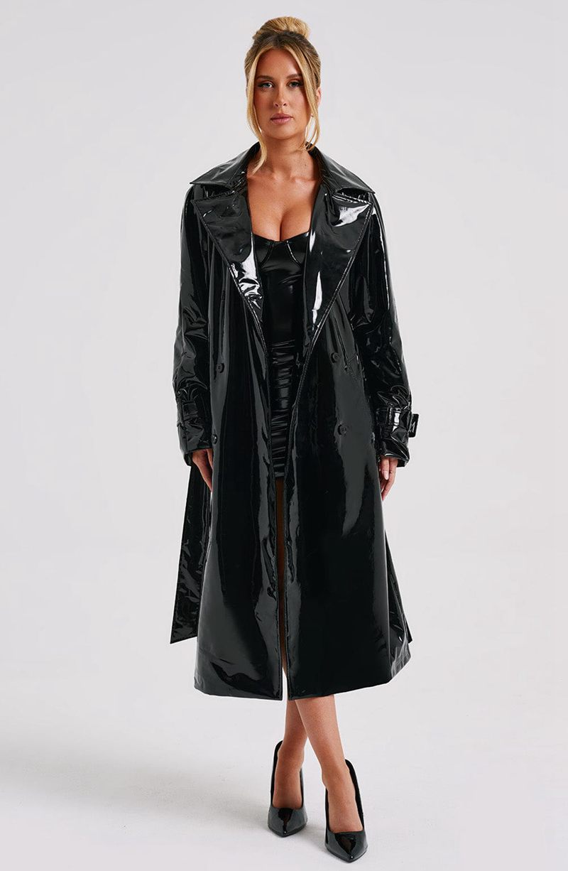 Babyboo Dynasty Trench Coat Black USA | 735-YESRXG