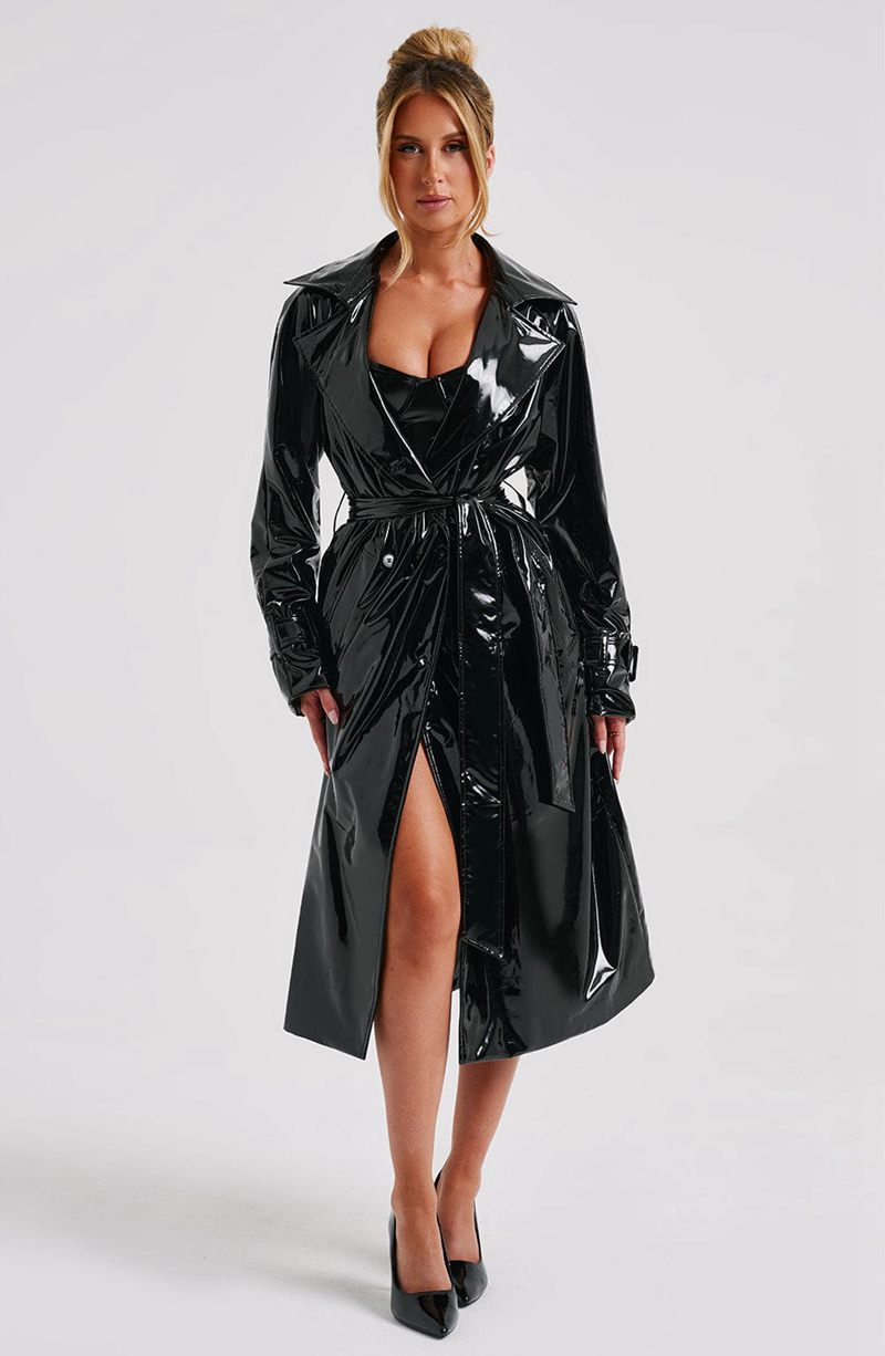 Babyboo Dynasty Trench Coat Black USA | 735-YESRXG