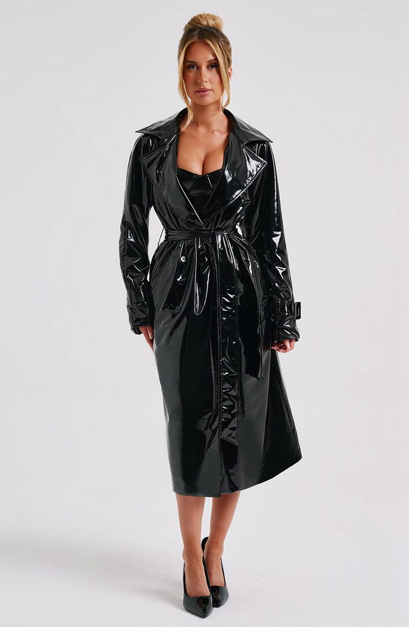 Babyboo Dynasty Trench Coat Black USA | 735-YESRXG