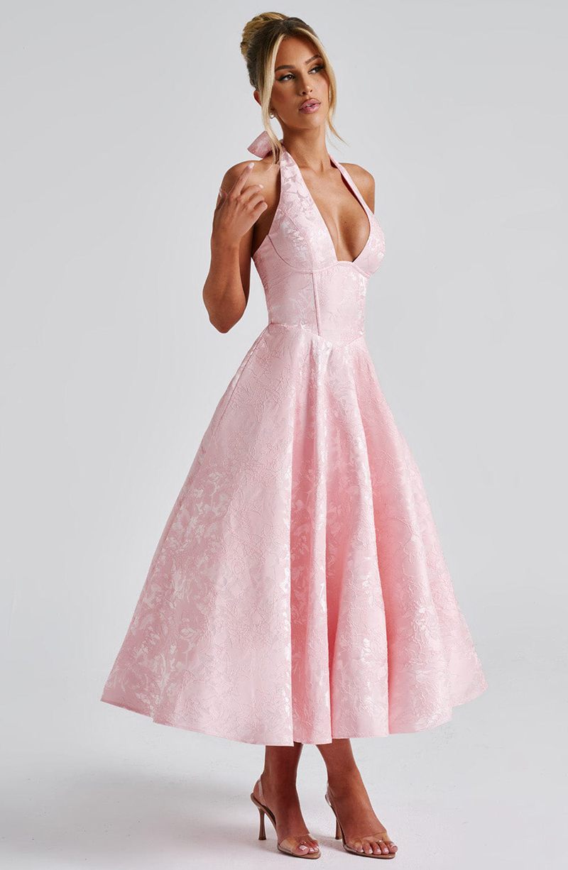 Babyboo Effie Midi Dress Blush USA | 192-YOJQTF