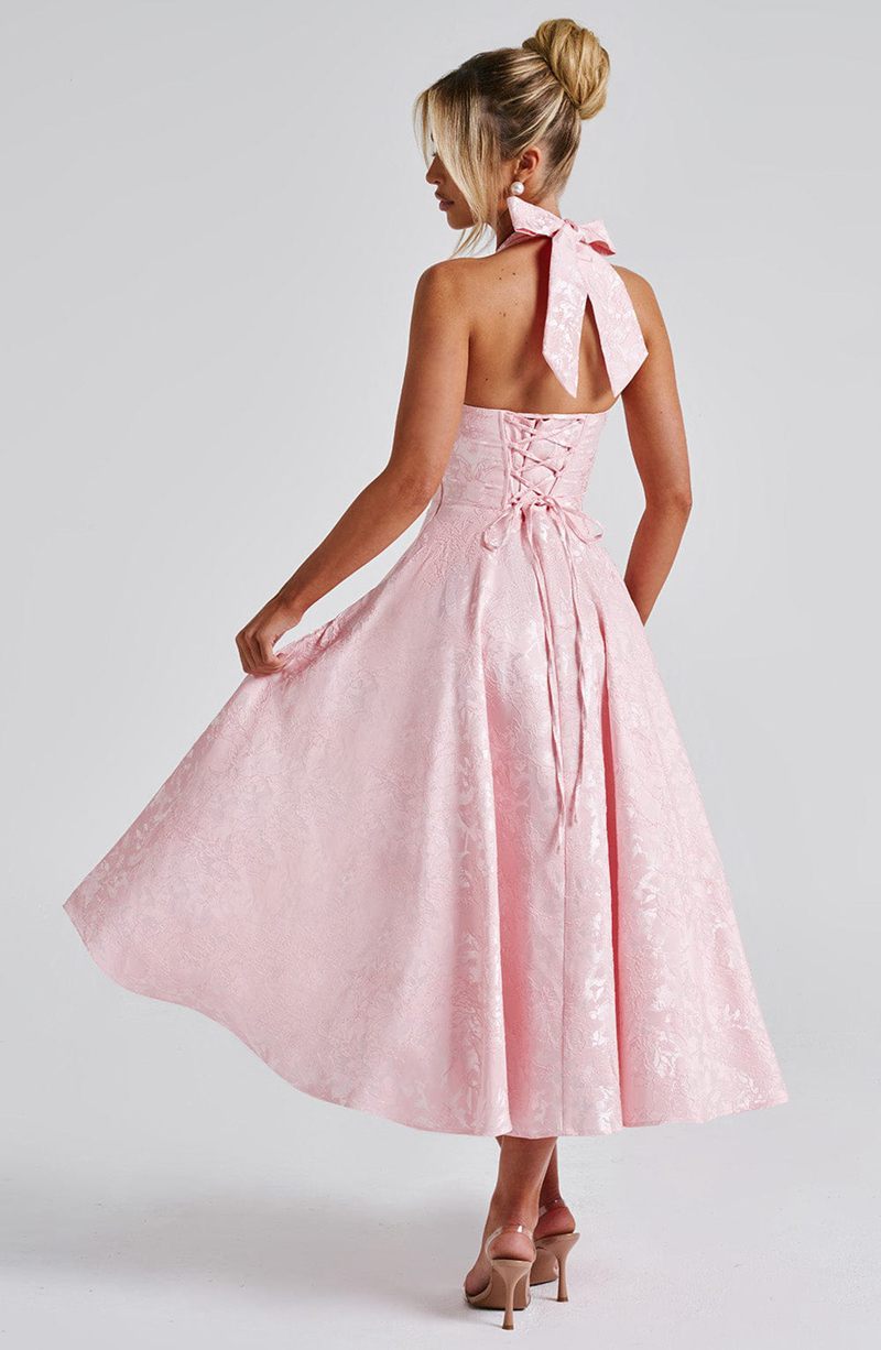 Babyboo Effie Midi Dress Blush USA | 192-YOJQTF