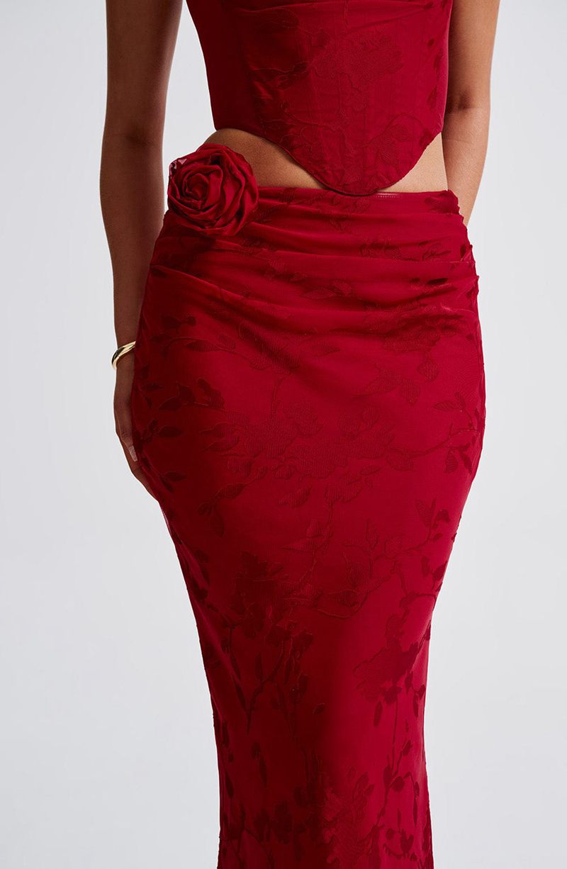 Babyboo Elizabeth Maxi Skirt Red USA | 176-TMZJBX