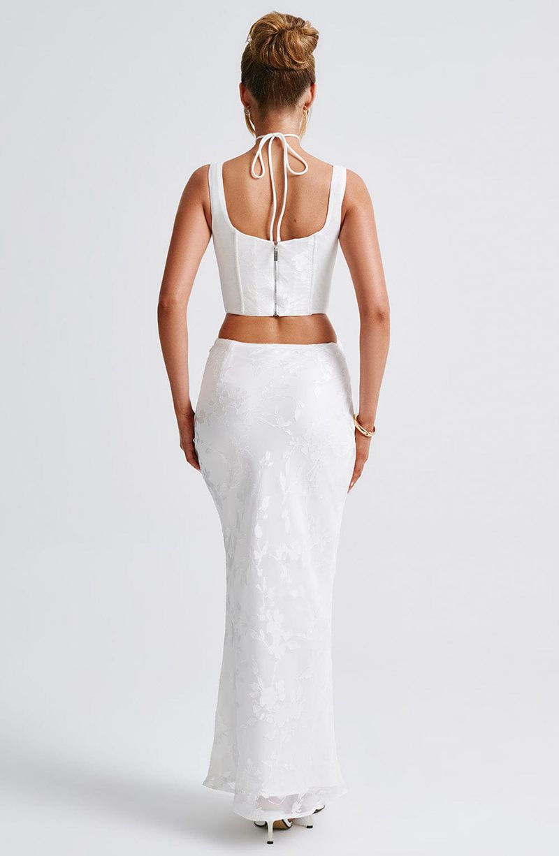 Babyboo Elizabeth Maxi Skirt White USA | 208-QBZCMG