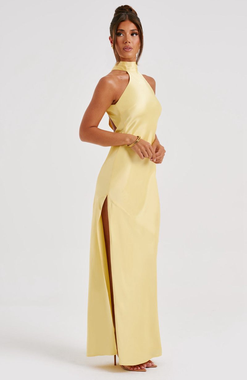 Babyboo Etta Maxi Dress Lemon USA | 735-KCJFOB