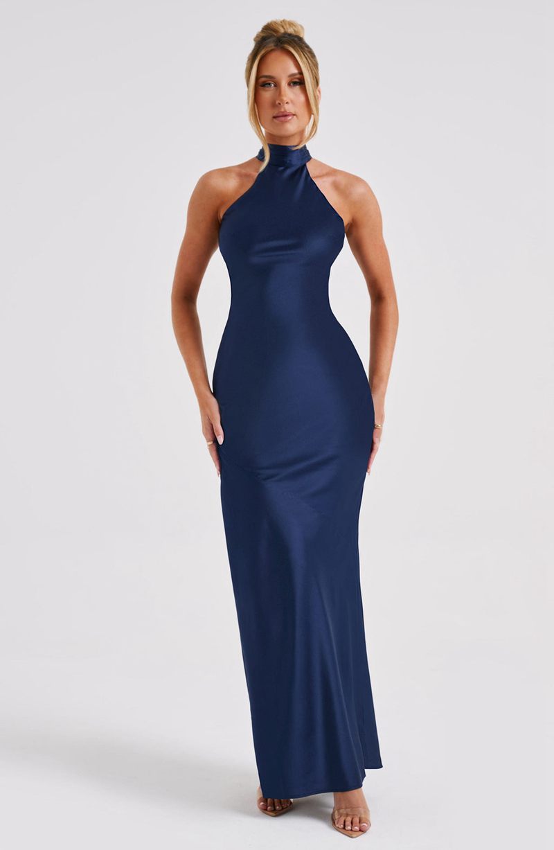 Babyboo Etta Maxi Dress Navy USA | 129-TPAVKM