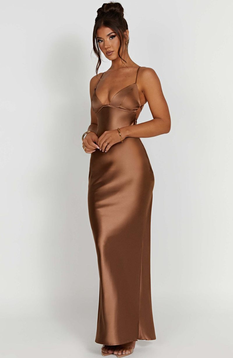 Babyboo Fenty Maxi Dress Chocolate USA | 567-CMNOTZ