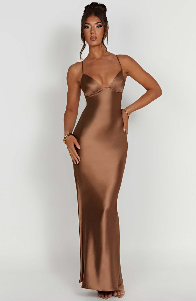 Babyboo Fenty Maxi Dress Chocolate USA | 567-CMNOTZ