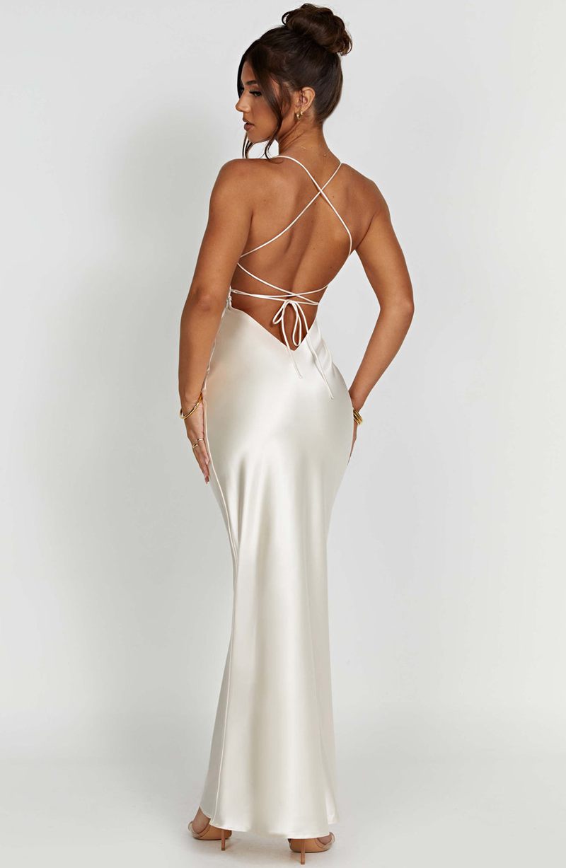 Babyboo Fenty Maxi Dress White USA | 487-FWZLTU