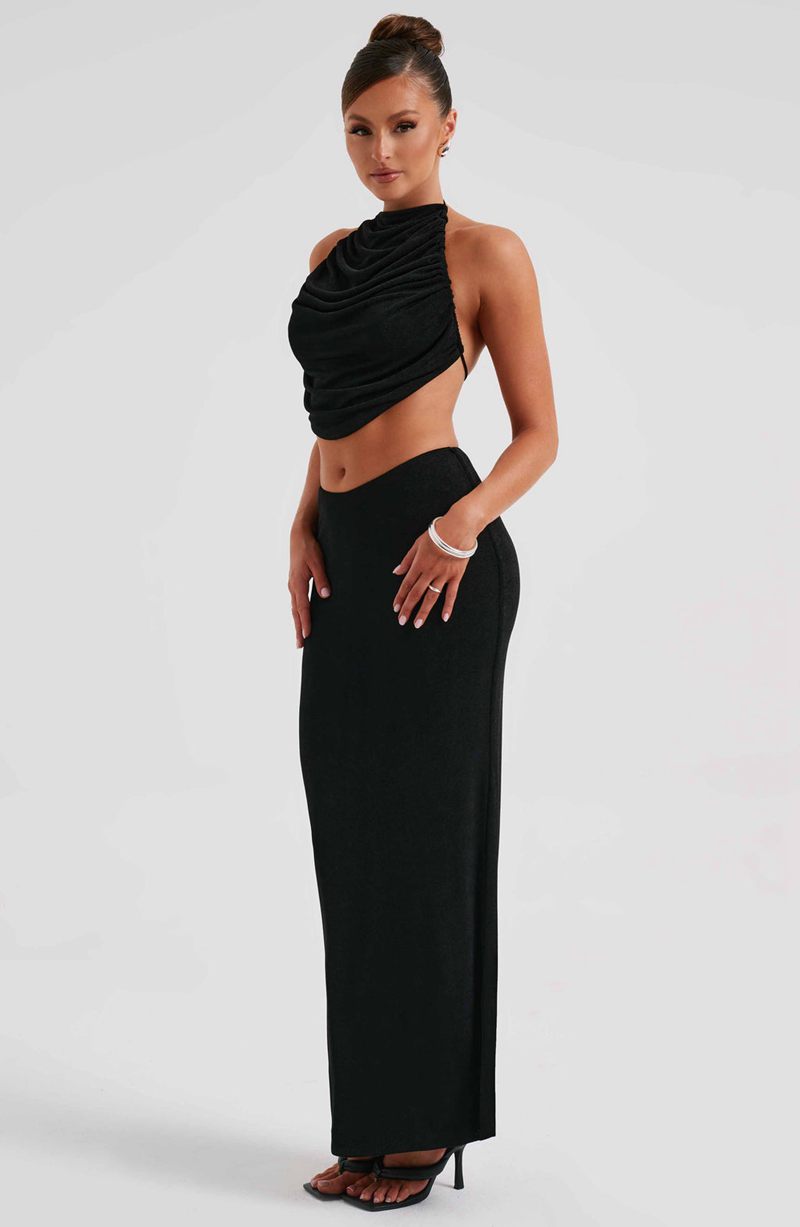 Babyboo Fifi Maxi Skirt Black USA | 871-BUNEQO