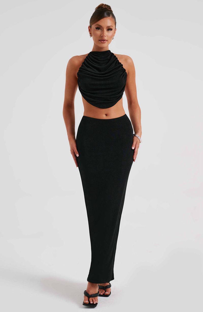 Babyboo Fifi Maxi Skirt Black USA | 871-BUNEQO