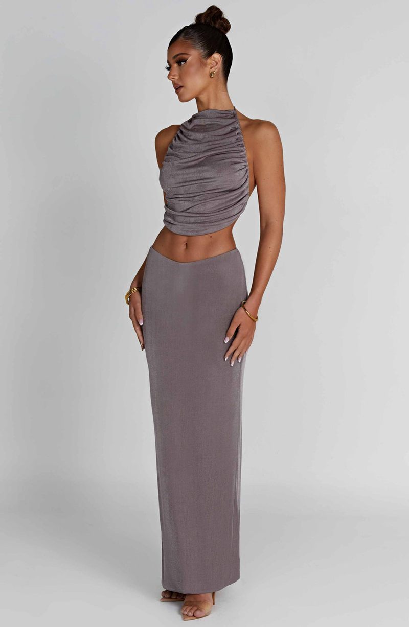 Babyboo Fifi Maxi Skirt Charcoal USA | 649-YRWTFM