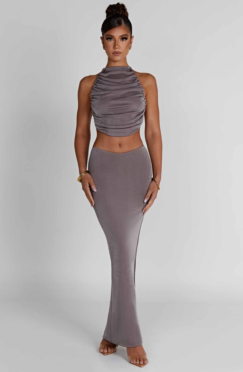 Babyboo Fifi Maxi Skirt Charcoal USA | 649-YRWTFM