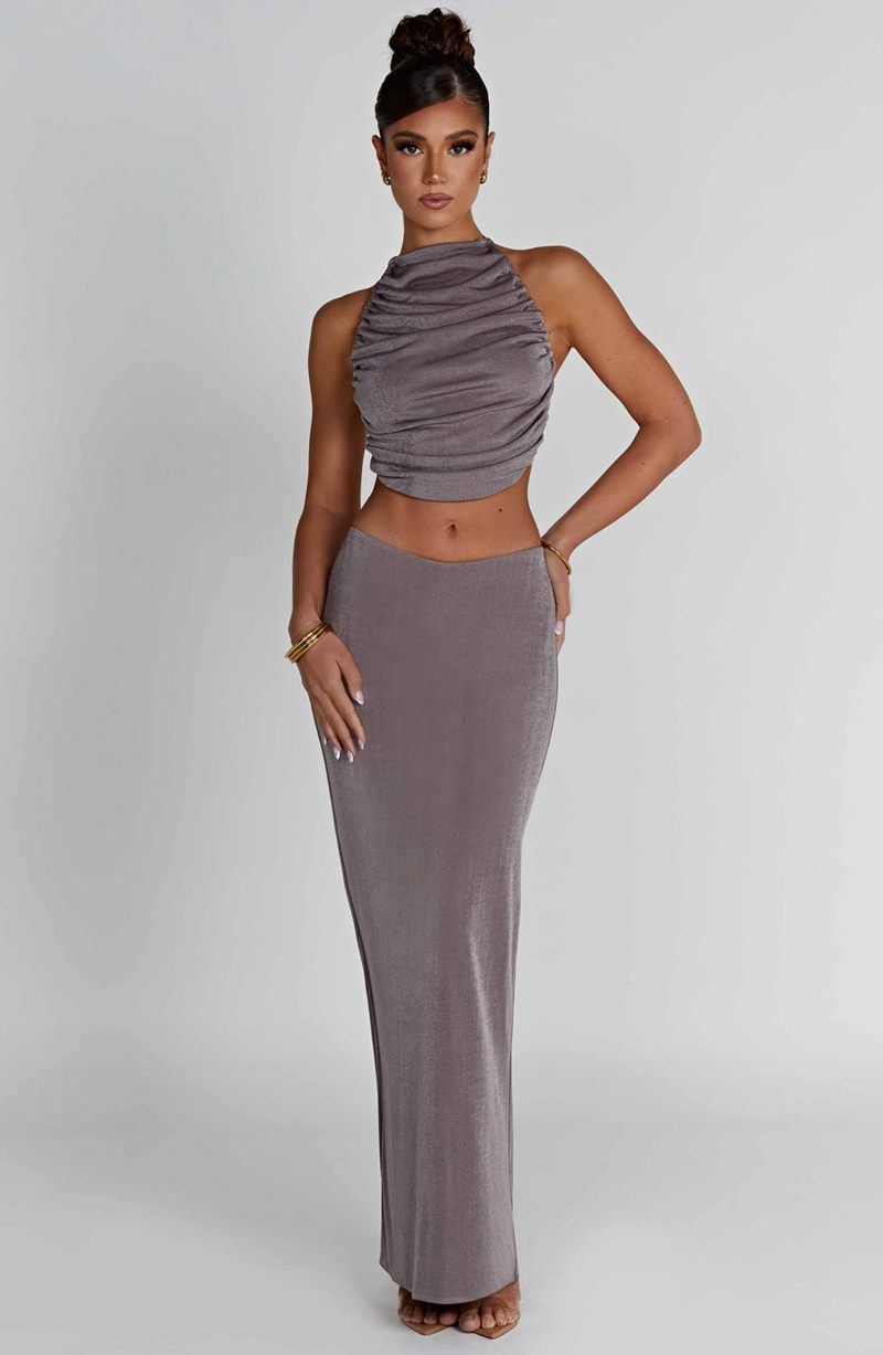 Babyboo Fifi Maxi Skirt Charcoal USA | 649-YRWTFM