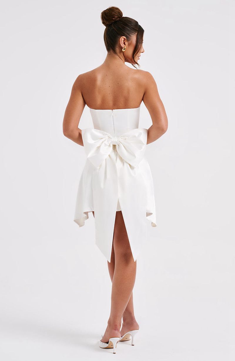 Babyboo Freja Mini Dress White USA | 324-TMBLWV