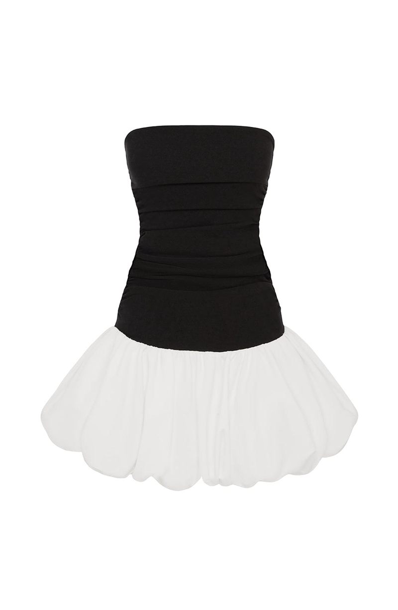 Babyboo Gemma Mini Dress Black White USA | 184-UFJTLH