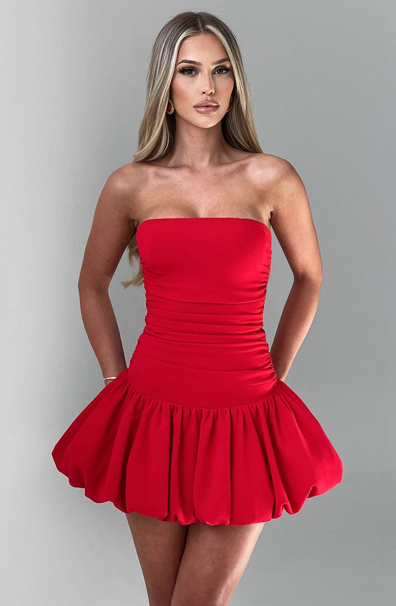 Babyboo Gemma Mini Dress Red USA | 154-STGCXL