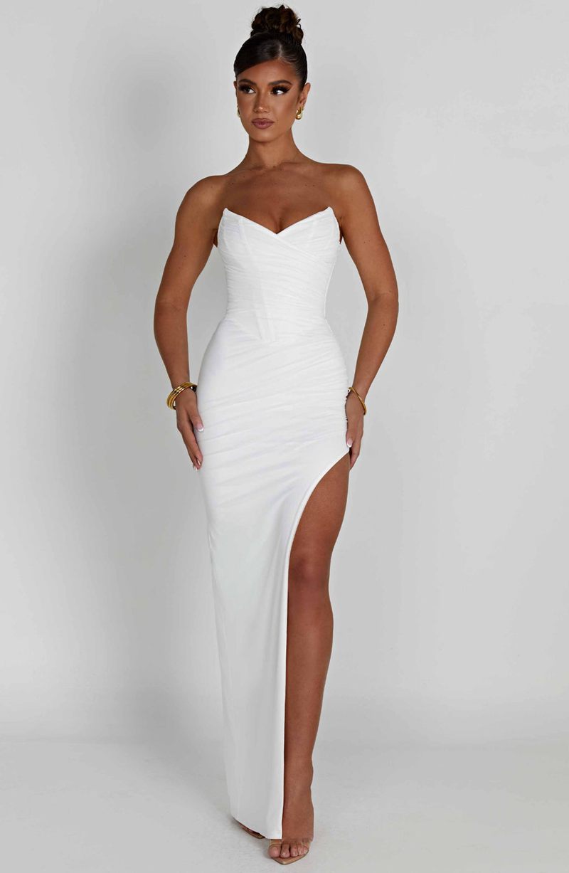 Babyboo Giovanna Maxi Dress White USA | 874-VKPQFB