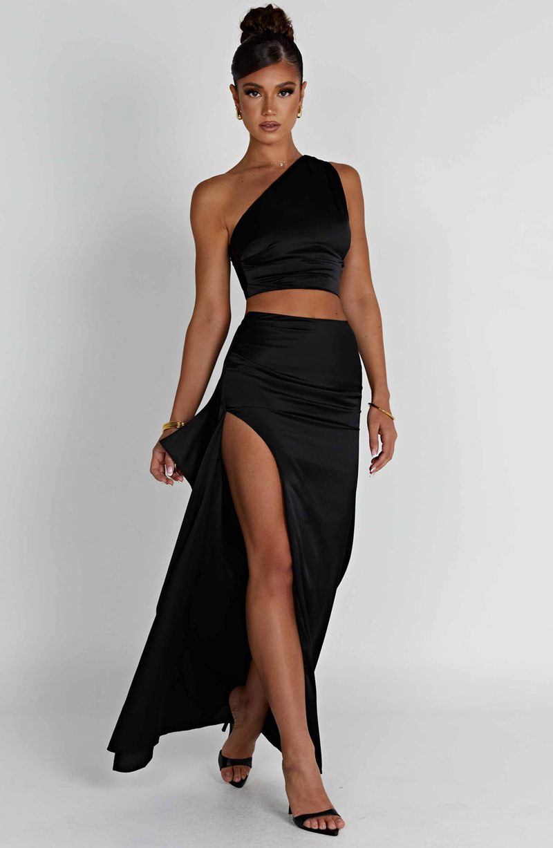 Babyboo Halsey Maxi Skirt Black USA | 278-BZHVWL