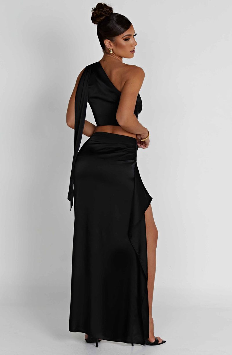 Babyboo Halsey Maxi Skirt Black USA | 278-BZHVWL