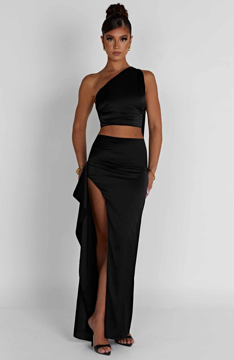 Babyboo Halsey Maxi Skirt Black USA | 278-BZHVWL