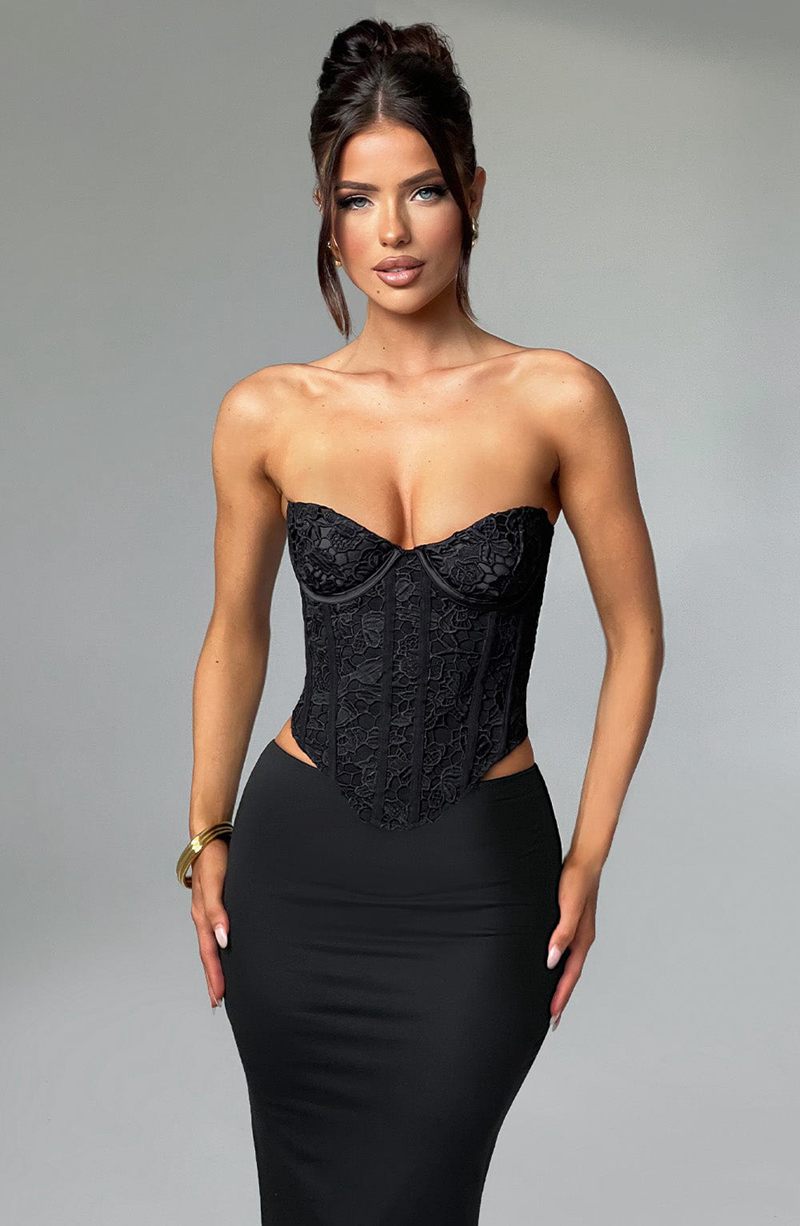 Babyboo Harlow Corset Black USA | 495-SWPYOV