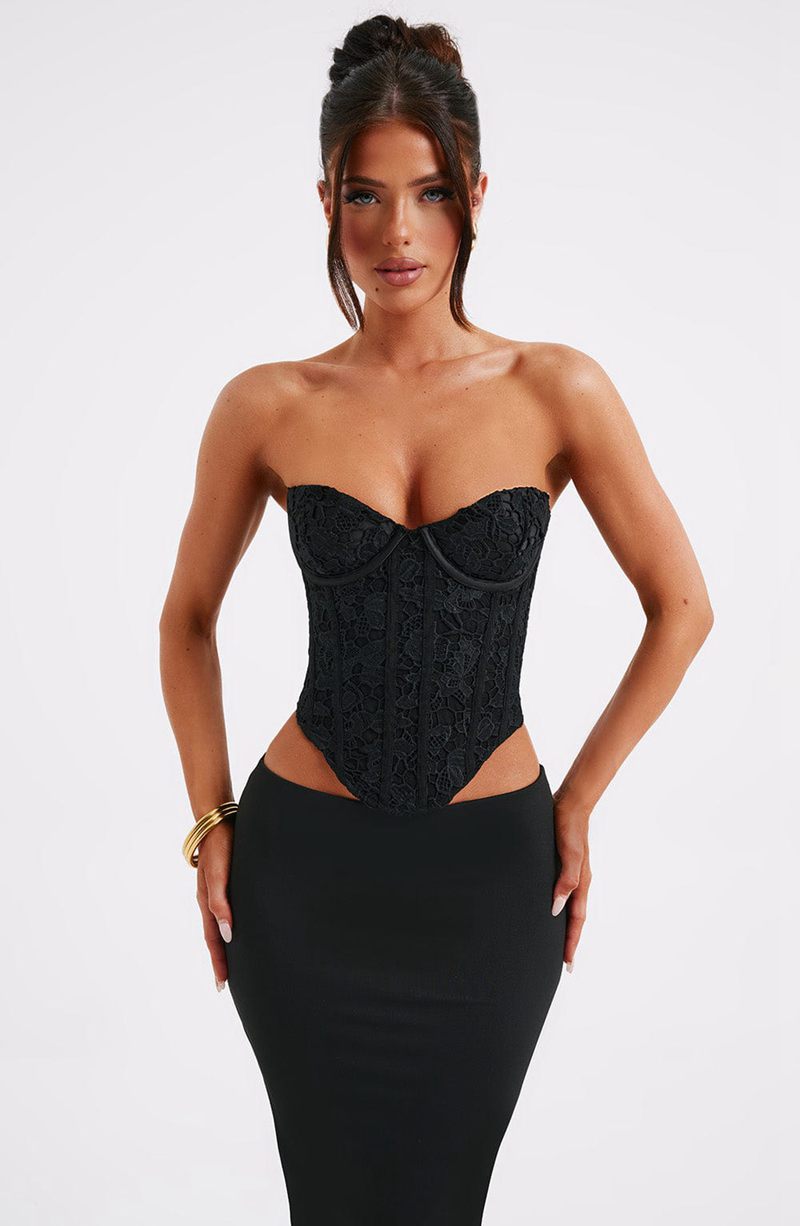 Babyboo Harlow Corset Black USA | 495-SWPYOV