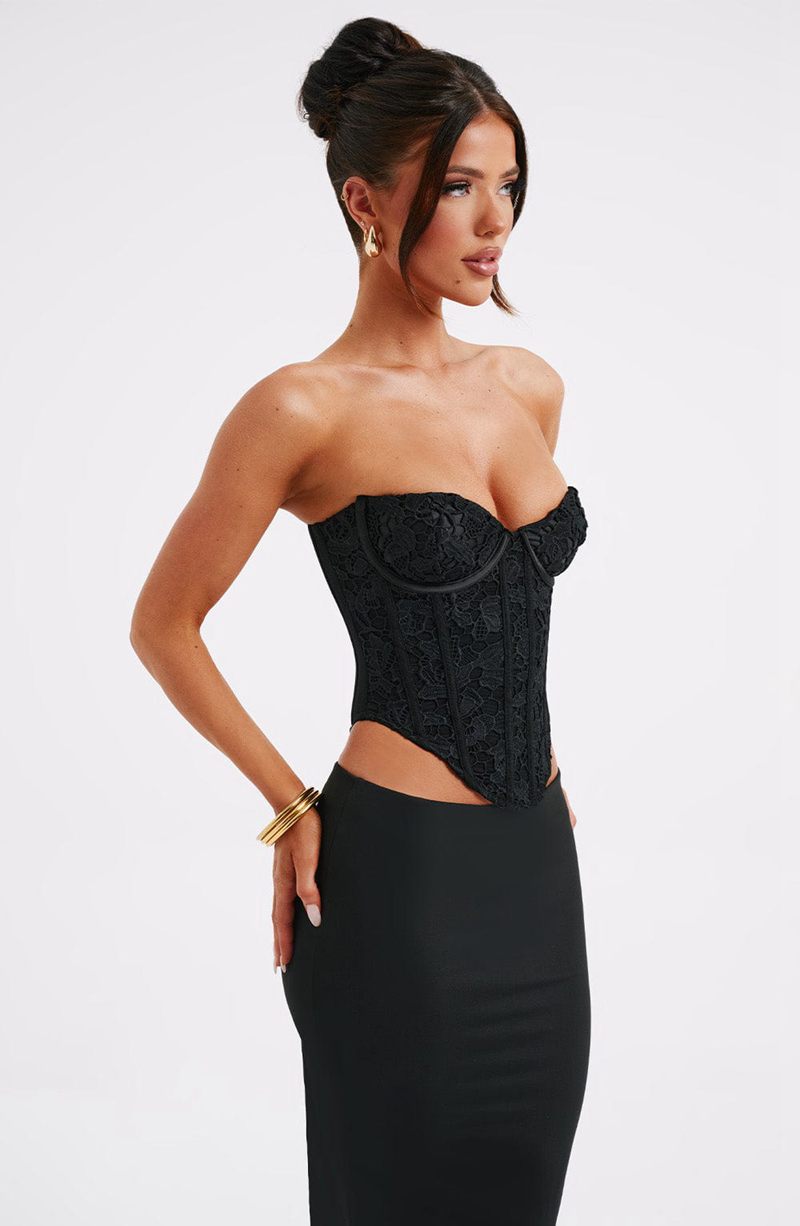 Babyboo Harlow Corset Black USA | 495-SWPYOV