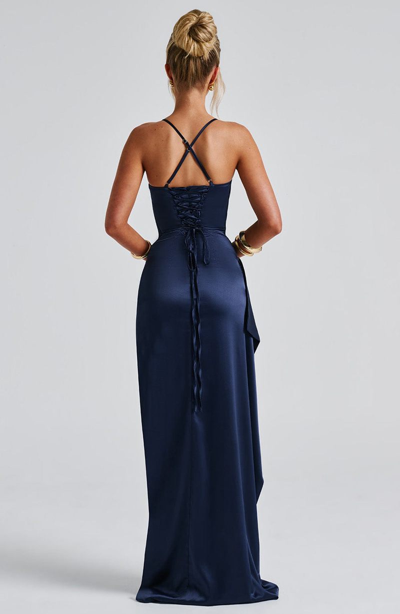 Babyboo Helen Maxi Dress Navy USA | 035-OGVUYM