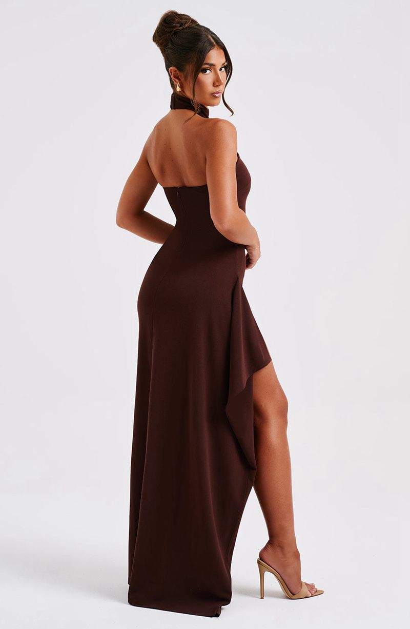 Babyboo Isadora Maxi Dress Chocolate USA | 831-ZMWKEV