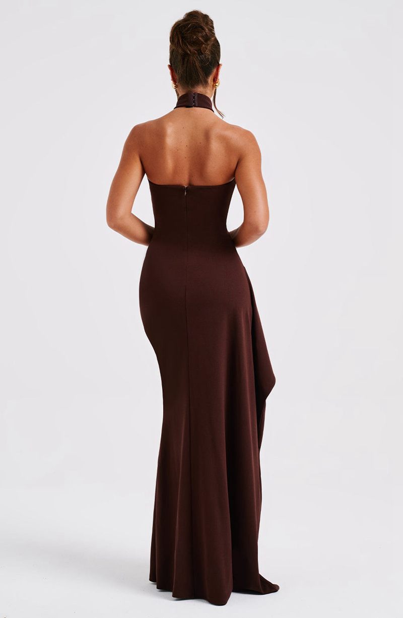 Babyboo Isadora Maxi Dress Chocolate USA | 831-ZMWKEV