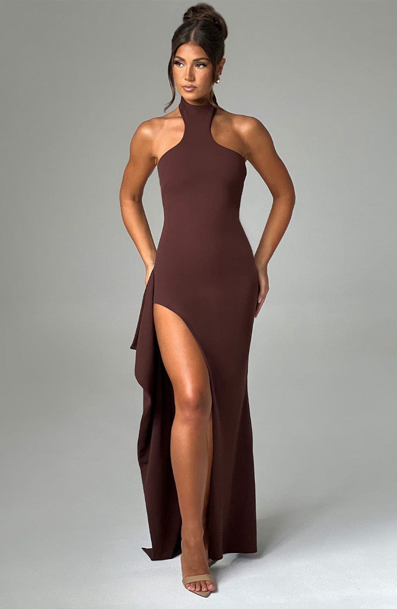 Babyboo Isadora Maxi Dress Chocolate USA | 831-ZMWKEV