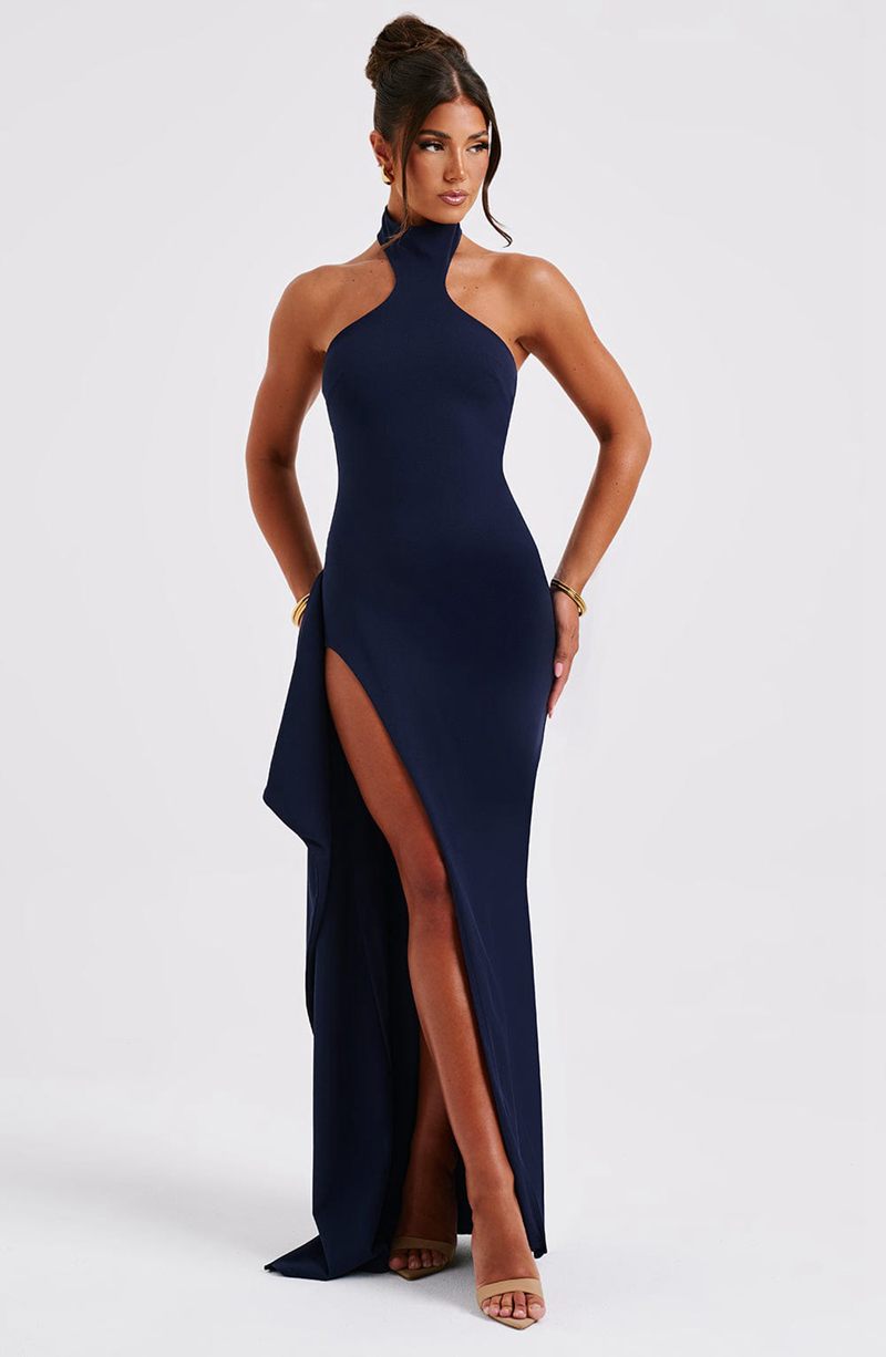 Babyboo Isadora Maxi Dress Navy USA | 627-JNMFAW