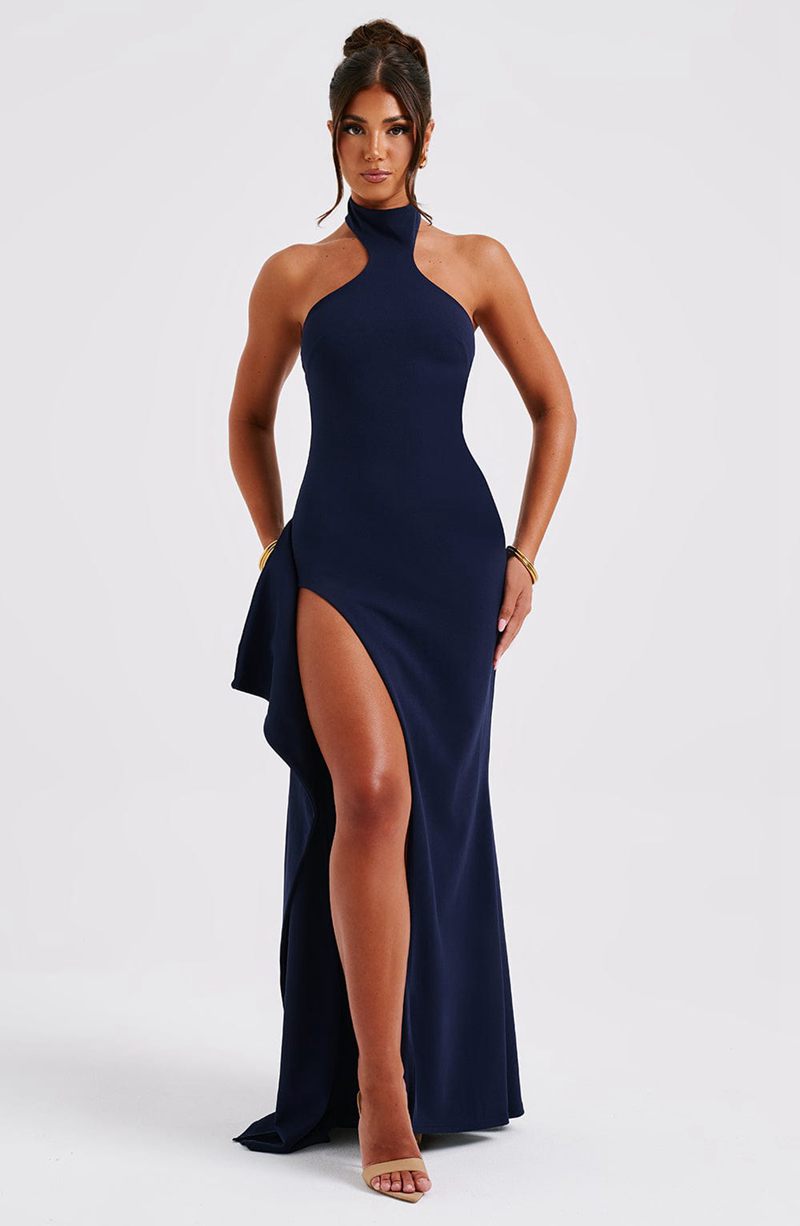 Babyboo Isadora Maxi Dress Navy USA | 627-JNMFAW