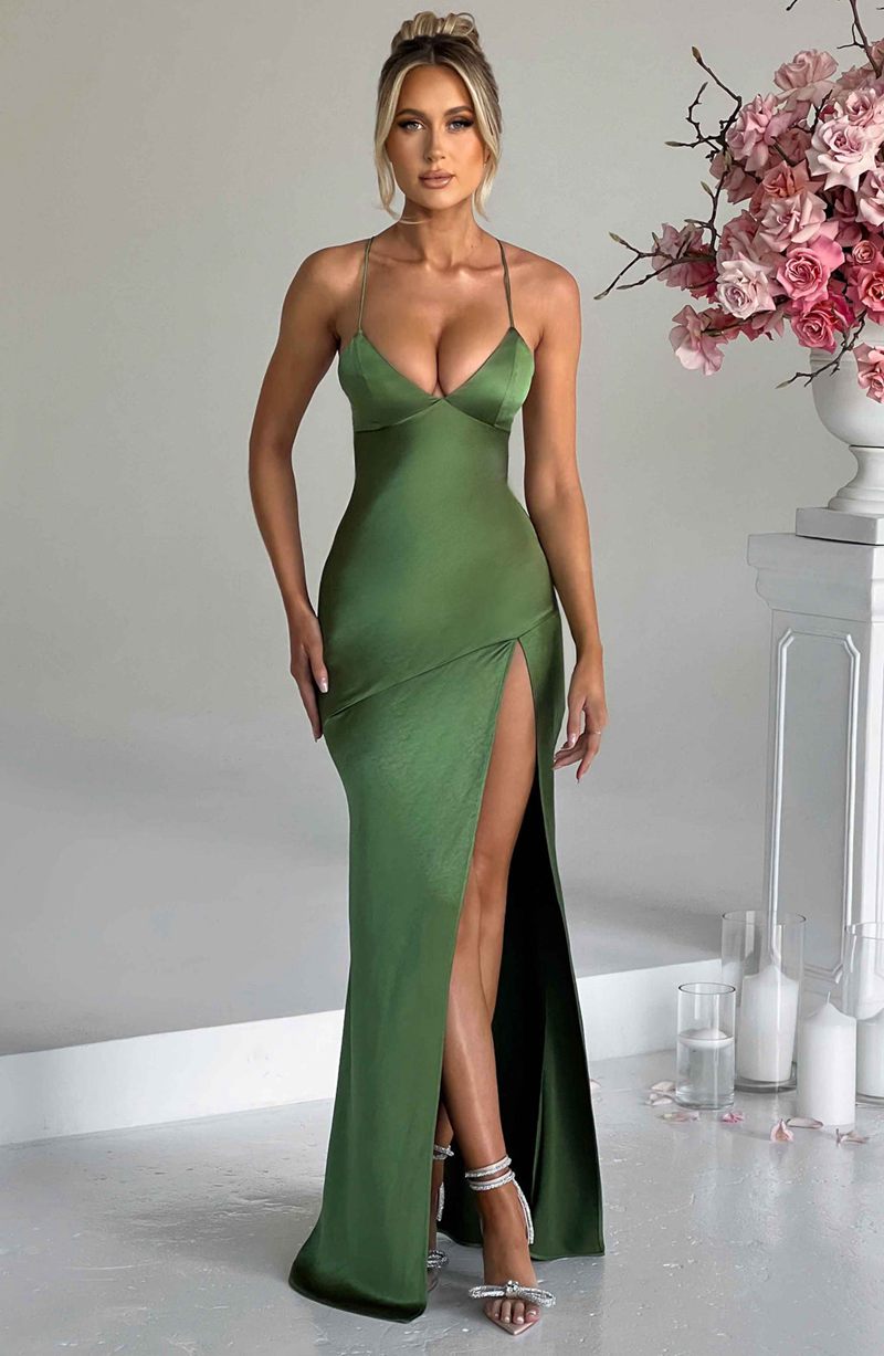 Babyboo Isobel Maxi Dress Emerald USA | 350-UBLOHM