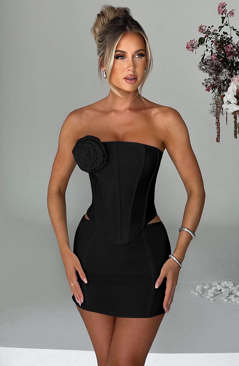 Babyboo Jacquie Corset Black USA | 462-JYANQB