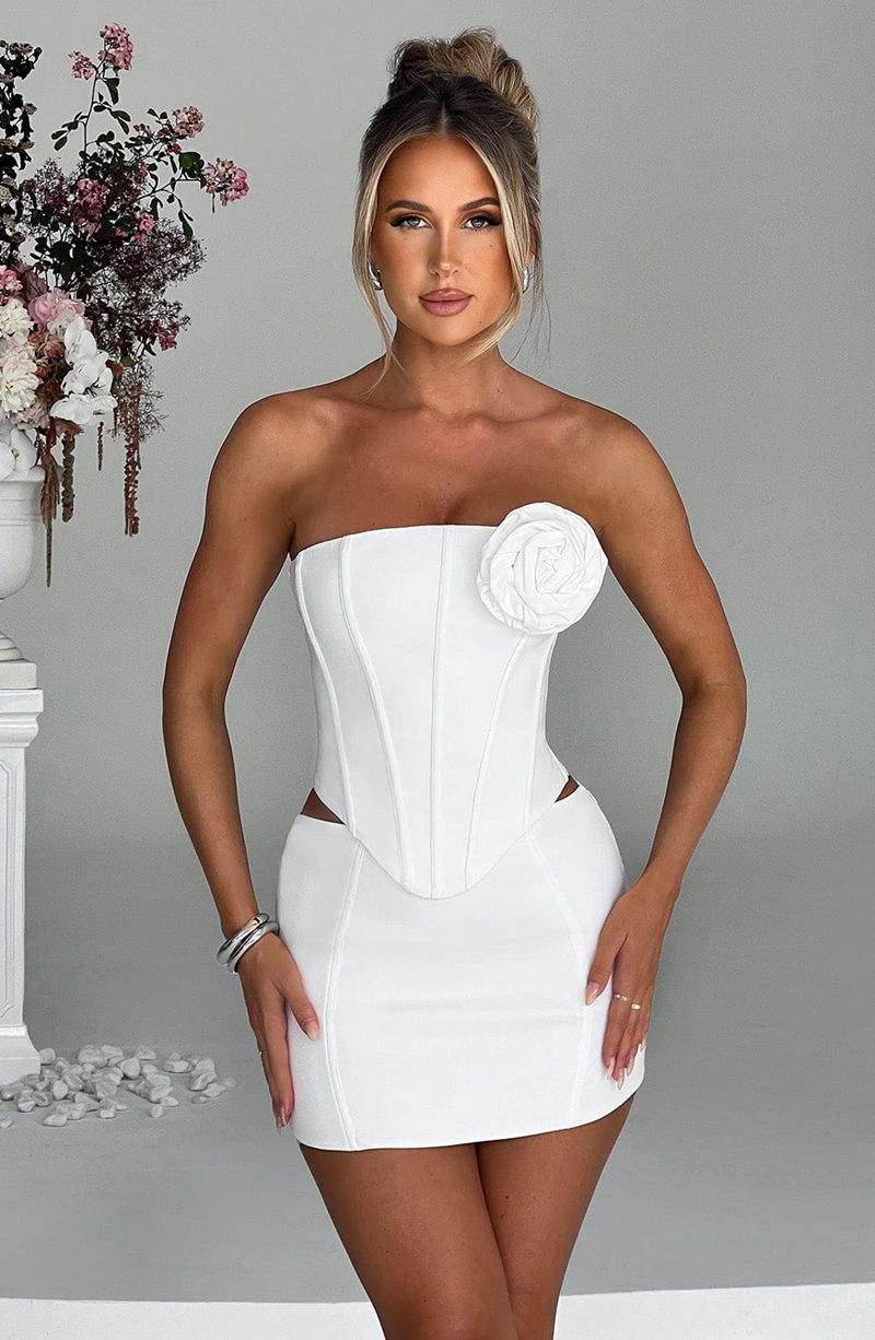 Babyboo Jacquie Corset White USA | 193-LXEJUA