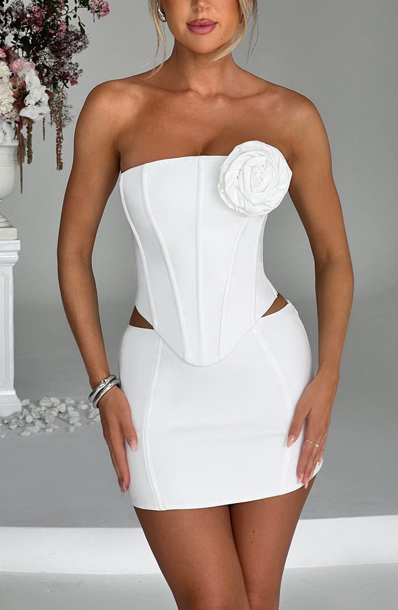 Babyboo Jacquie Corset White USA | 193-LXEJUA