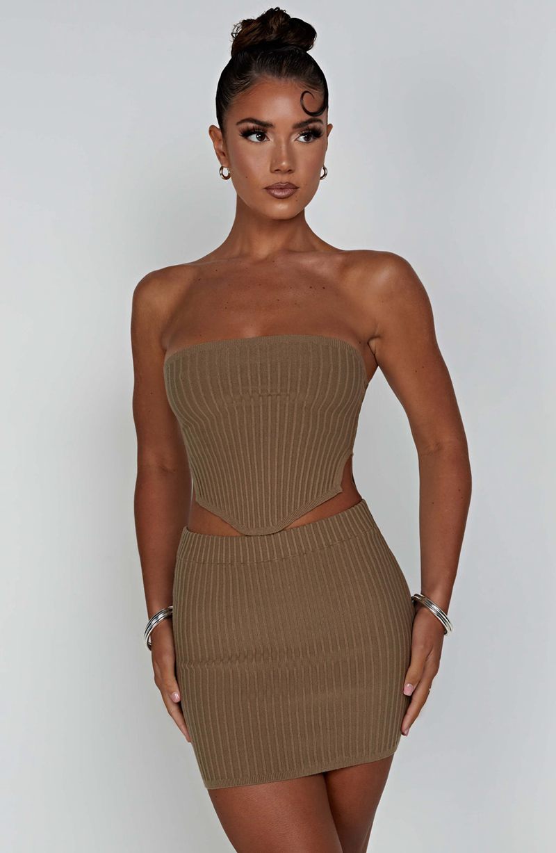 Babyboo Jaz Mini Skirt Mocha USA | 019-VXONKD