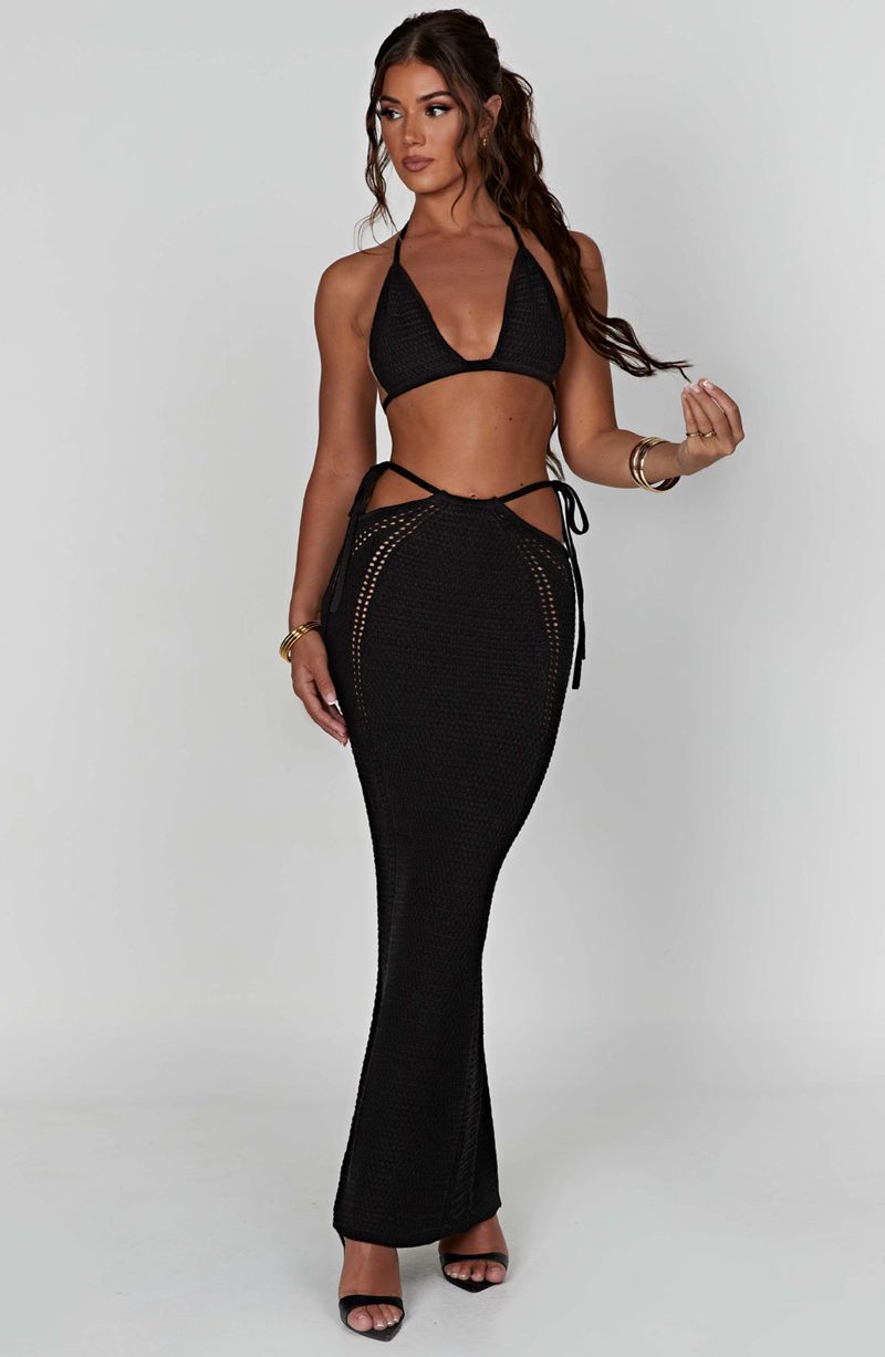 Babyboo Jia Maxi Skirt Black USA | 468-QDRMSI